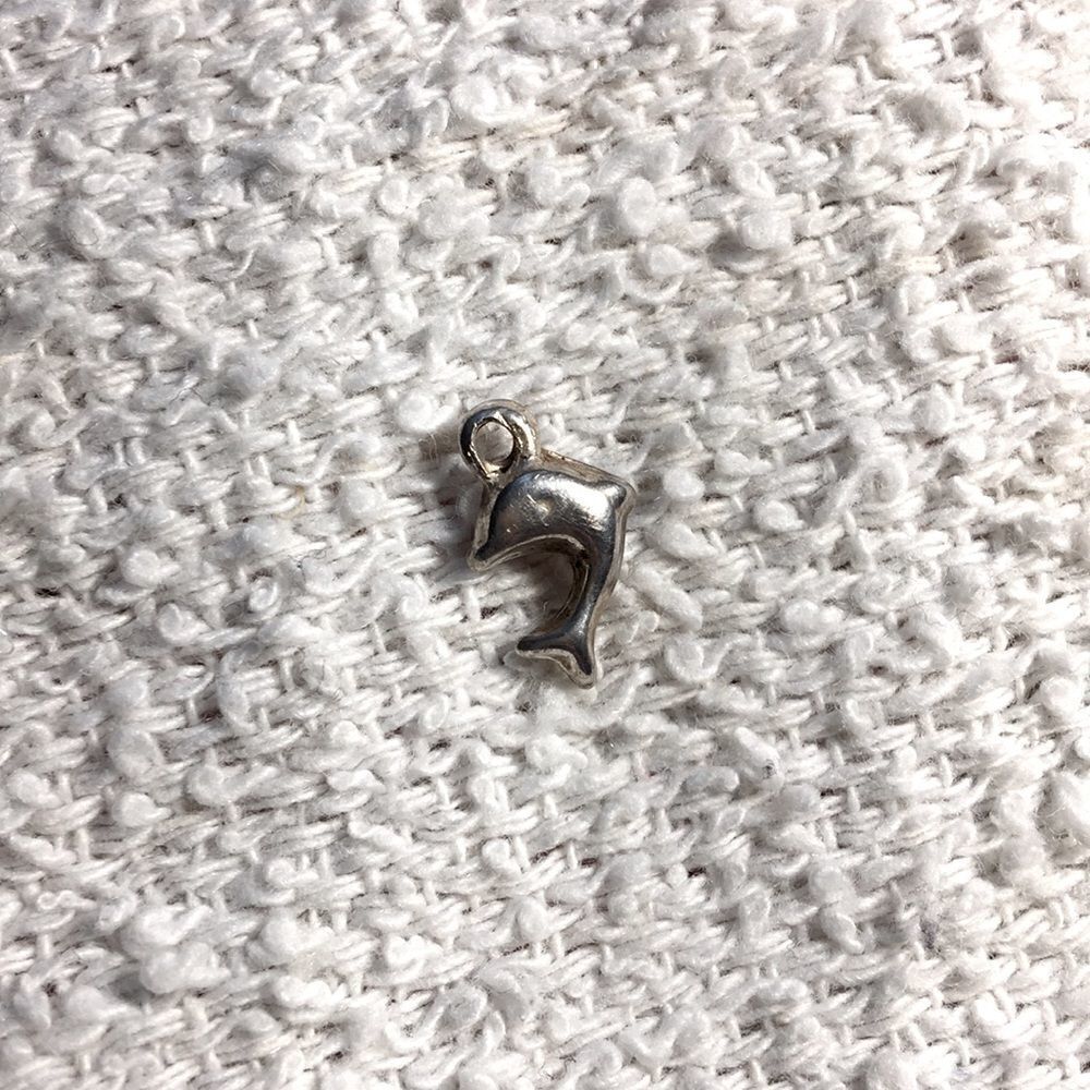 Tiny Sterling Dolphin Charm - Picture 1 of 4